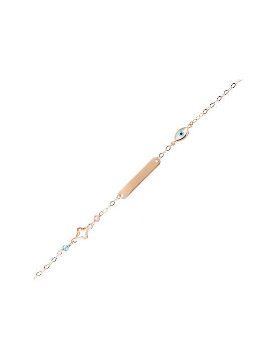 PRECIOUS - CHILDREN'S IDENTITY BRACELET IN ROSE GOLD K14 ADB-K-309