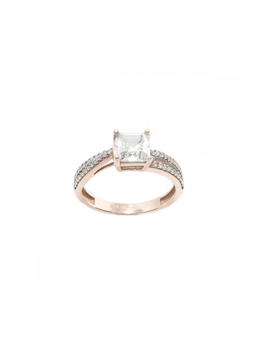 ART D OR - DACHETTE MONOPETRO IN ROSE GOLD K14 CU ZIRGON ADR-709 Transparent