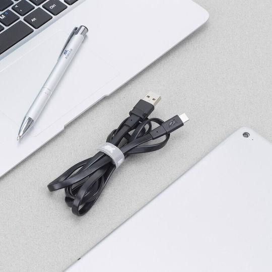 Rivacase Bk21 Равен USB 2.0 Кабел USB-C мъжки - USB-A мъжки Черен 2.1м (PS6002BK21)