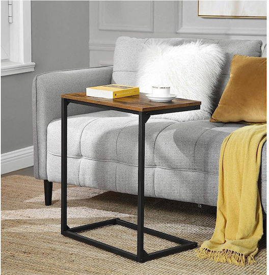Rectangular Side Table Wooden Vintage Brown / Black W55xD35xH66cm
