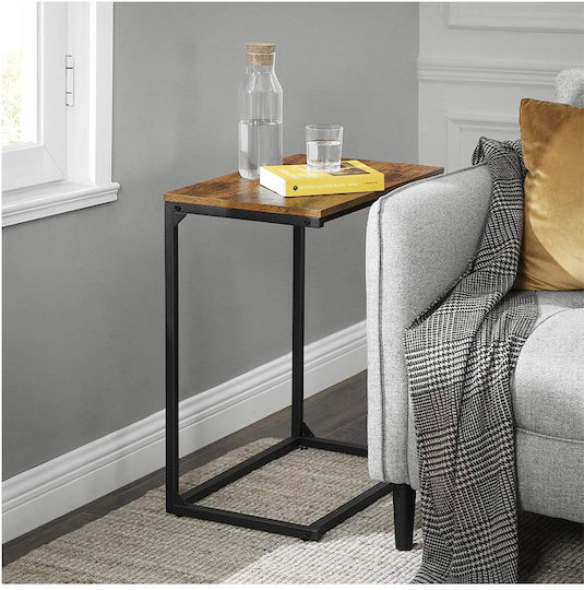 Rectangular Side Table Wooden Vintage Brown / Black W55xD35xH66cm