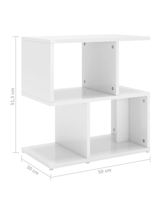 White Wooden Bedside Tables 2 Pieces 50x30x51.5cm