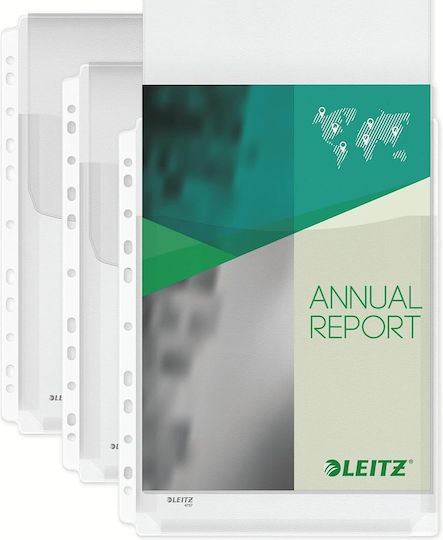Leitz Plastic Sleeves for Documents A4 with Holes and Reinforcement 3pcs