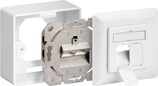 Goobay Double External Network Socket RJ45 Type Cat6 In White Colour 68244