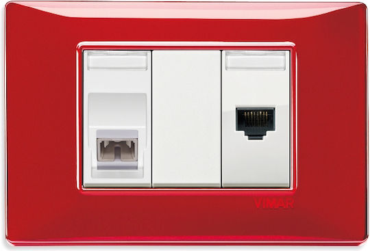 Vimar Net Safe Μονή Πρίζα Δικτύου RJ45 χωρίς Πλαίσιο Τύπου Cat6 σε Λευκό Χρώμα 14339.13