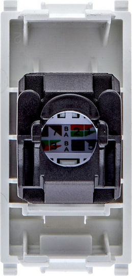 Vimar Net Safe Μονή Πρίζα Δικτύου RJ45 χωρίς Πλαίσιο Τύπου Cat6 σε Λευκό Χρώμα 14339.13