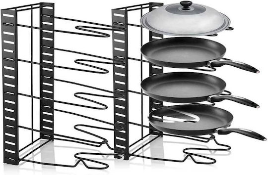 Go Clever Metallische Küchenorganisationsständer für Töpfe & Pfannen Schwarze