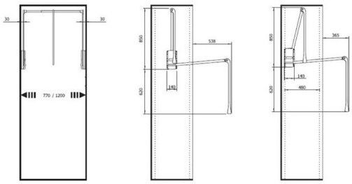 Umeraș pentru Dulap Lift haine Metal Neagră 110-SEV5SM500B 1buc