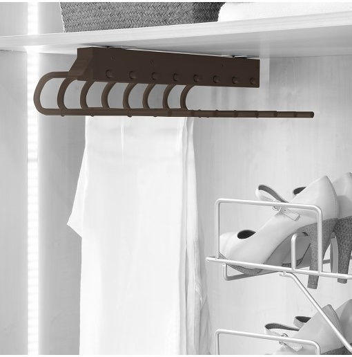 Emuca Metallic Clothes Hanger for Pants Black