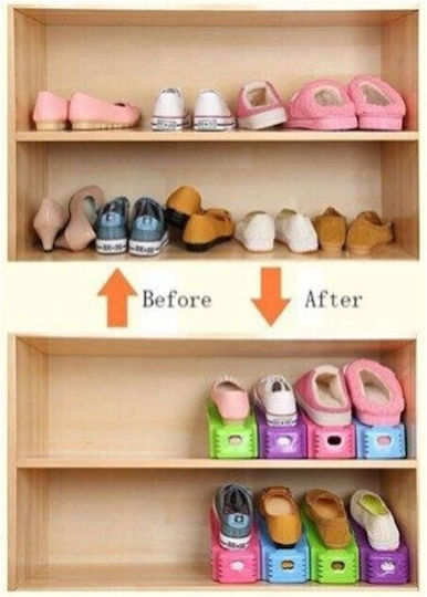 Plastic Shoe Storage Stand in Black Color 25x10x6cm 8 Pieces
