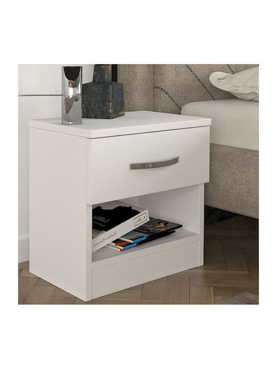 Wooden Bedside Table White 40x28.2x40cm