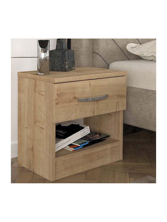 Wooden Bedside Table Oak 40x28.2x40cm