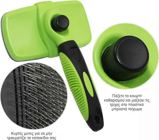 Brush Small for Short-Haired Dogs for Coat Cleaning Green