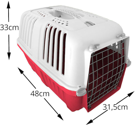 MPS Cușcă de transport pentru câini Roșu 48x31.5x33cm