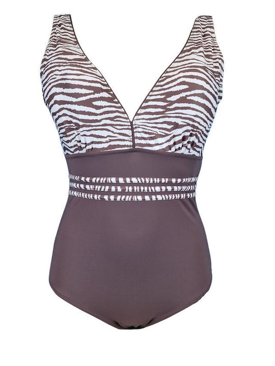 Senses One-Piece Swimsuit with Padding Beige