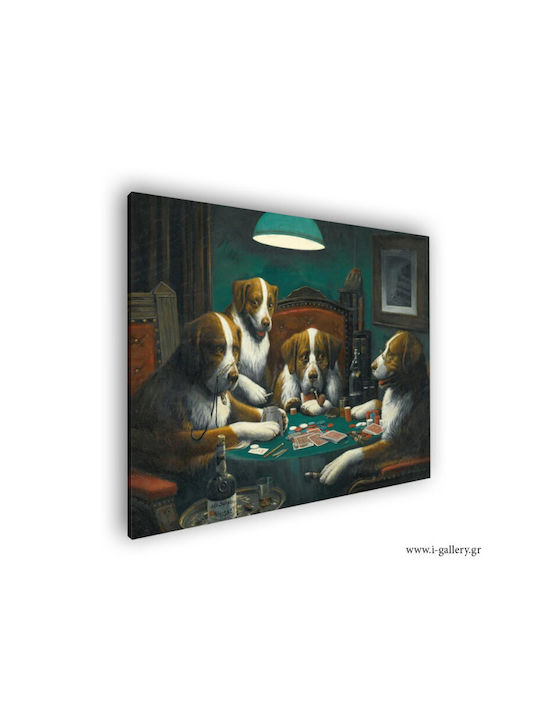 I-gallery Poker Game Coolidge Πίνακας σε Καμβά 70x50cm