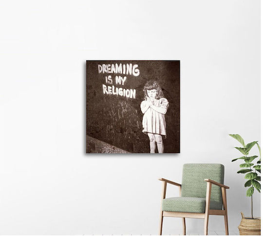 I-gallery Dreaming Is My Πίνακας Αντίγραφο του Banksy σε Καμβά 20x20cm