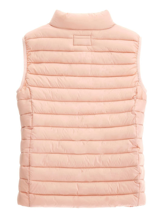 Kids' Casual Jacket Sleeveless Short Peach