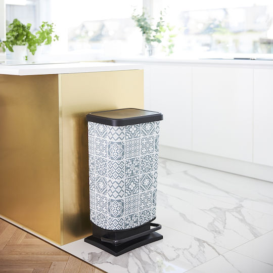 Dimitracas Dimitracas Mülleimer Kunststoff mit Pedal Tiles 40lt