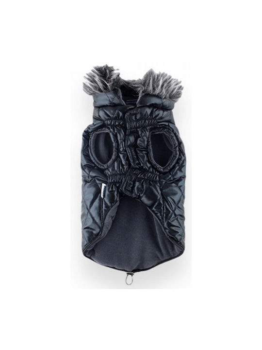 Zampa Black Fleece / Waterproof Dog Coat with 40cm Back Length