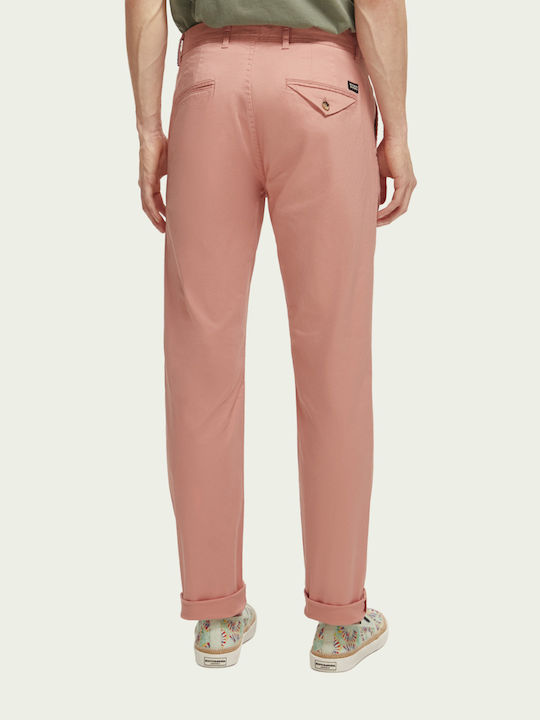 Scotch & Soda Men's Trousers in Regular Fit Pink