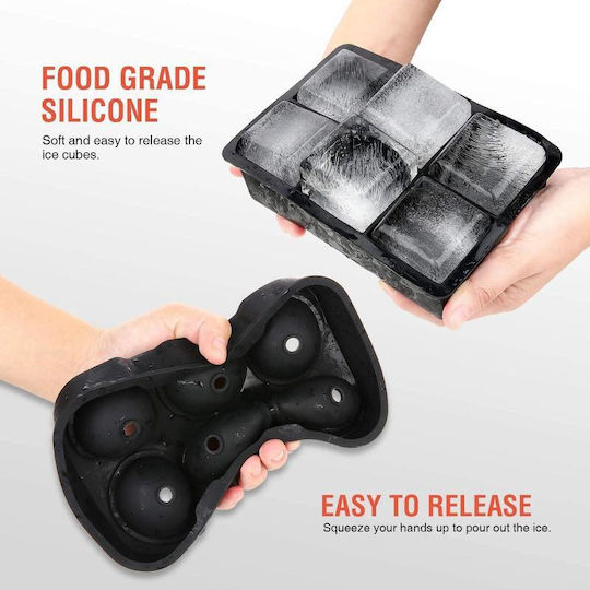 Viosarp Ice Tray Cube Silicone 6 Slots Black 5206753041030