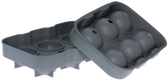 Viosarp Ice Cube Mold Round Silicone 6 Slots Gray 5206753041023
