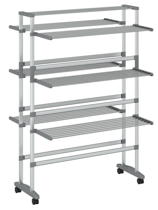 vidaXL Folding Floor Clothes Drying Rack Made of Aluminum with 36m Hanging Length