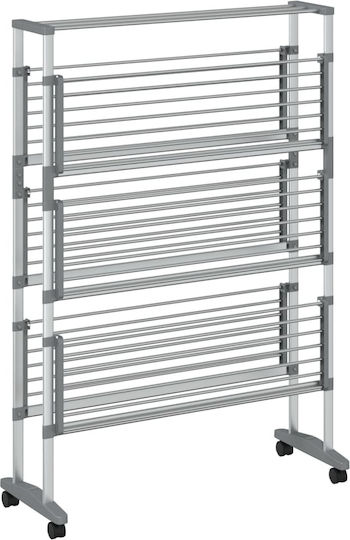 vidaXL Klappbarer Boden-Kleiderständer aus Aluminium mit Rädern mit Aufhängelänge 36m