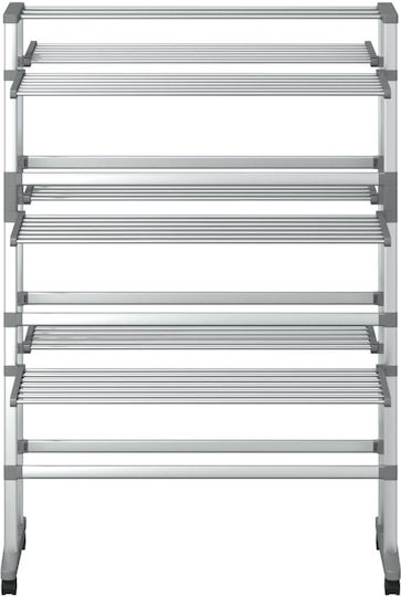 vidaXL Klappbarer Boden-Kleiderständer aus Aluminium mit Rädern mit Aufhängelänge 36m