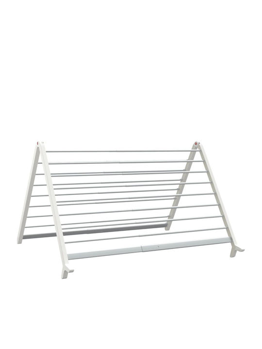 vidaXL Aluminum Folding Floor Clothes Drying Rack with Hanging Length 15.2m