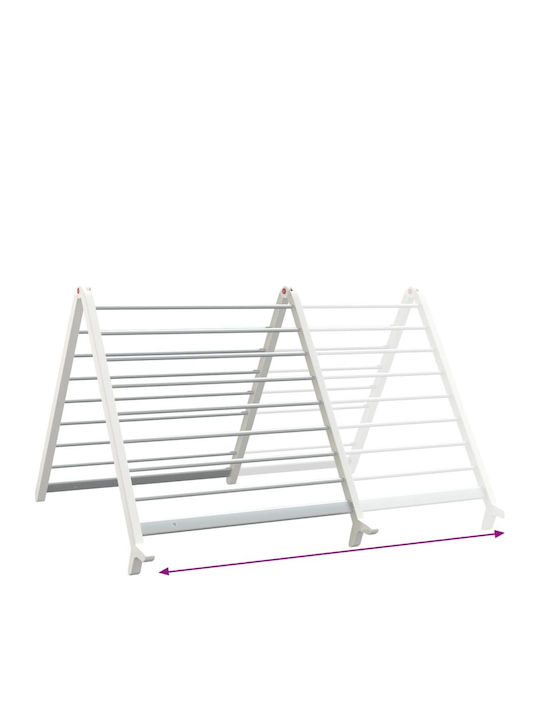 vidaXL Aluminum Folding Floor Clothes Drying Rack with Hanging Length 15.2m