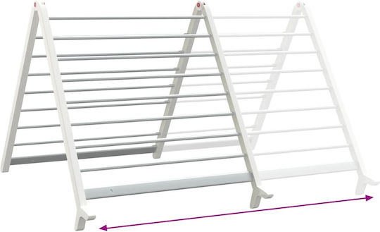vidaXL Klappbarer Boden-Kleiderständer aus Aluminium mit Aufhängelänge 15,2 m