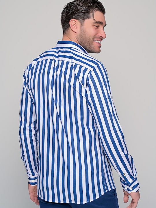 Ben Tailor Men's Shirt Long Sleeve Striped Blue