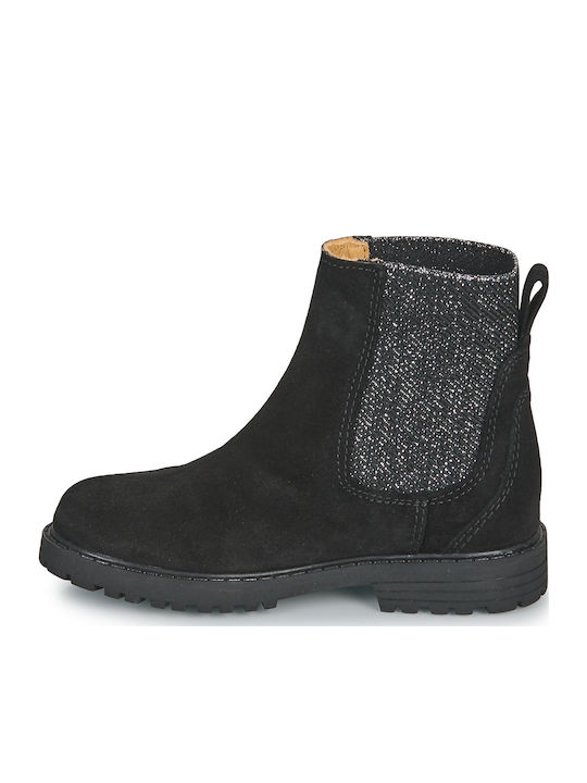 Suede Kinderstiefel Schwarze