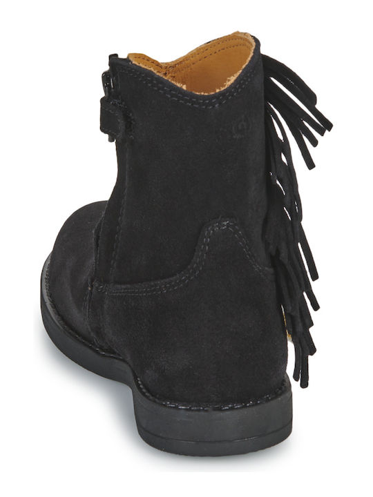 Cizme Copii din Suede cu Fermuar Negre