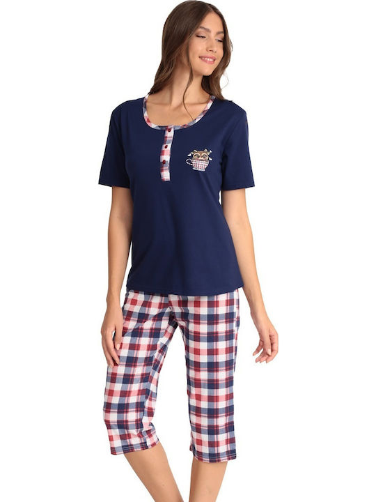 Lydia Creations Summer Women's Pyjama Set Blue