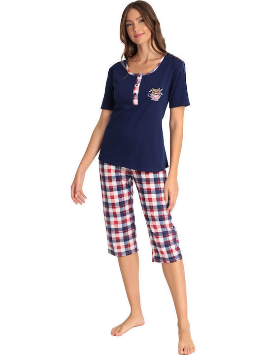 Lydia Creations Summer Women's Pyjama Set Blue