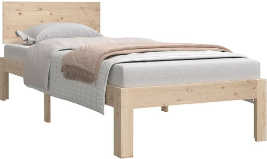 Ein Einzelbett Aus Holz Braune mit Lattenrost für Matratze 75x190cm