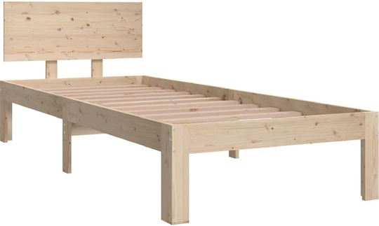 Ein Einzelbett Aus Holz Braune mit Lattenrost für Matratze 75x190cm