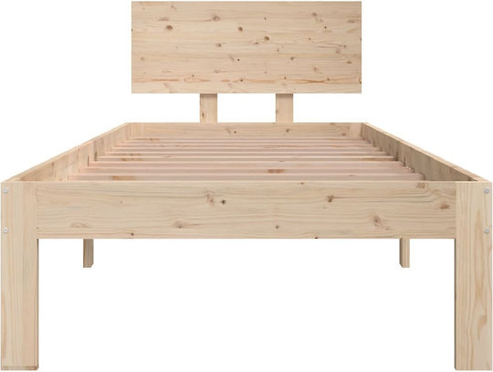 Ein Einzelbett Aus Holz Braune mit Lattenrost für Matratze 75x190cm