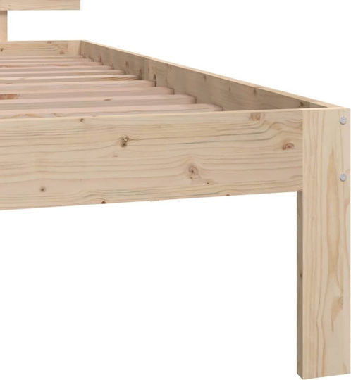 Ein Einzelbett Aus Holz Braune mit Lattenrost für Matratze 75x190cm