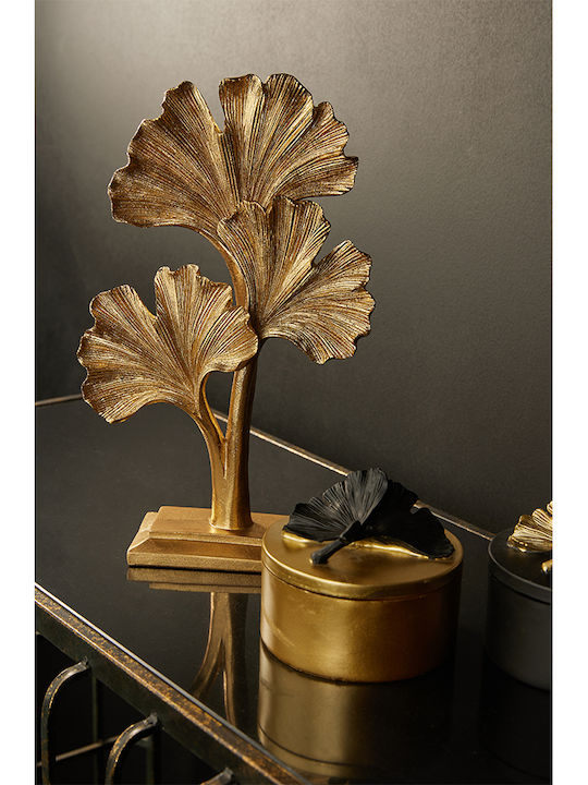 InTheBox Polyresin Decorative Box Leaf Black Gold