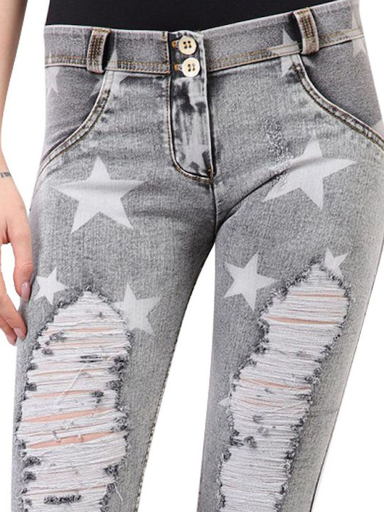 Women's Jean Trousers Push Up in Super Skinny Fit Gray