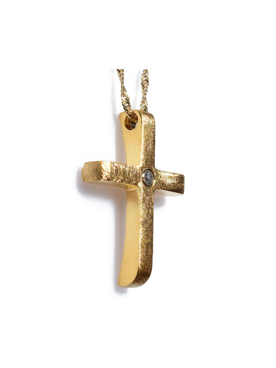 Bizoutaki Cross from Gold Plated Silver with Chain