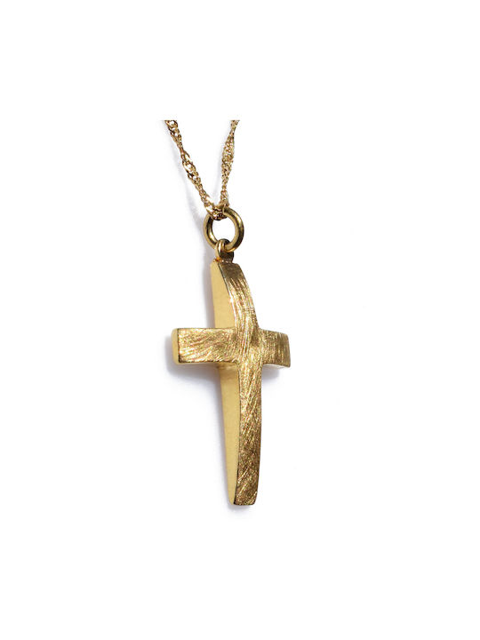 Bizoutaki Cross from Gold Plated Silver with Chain