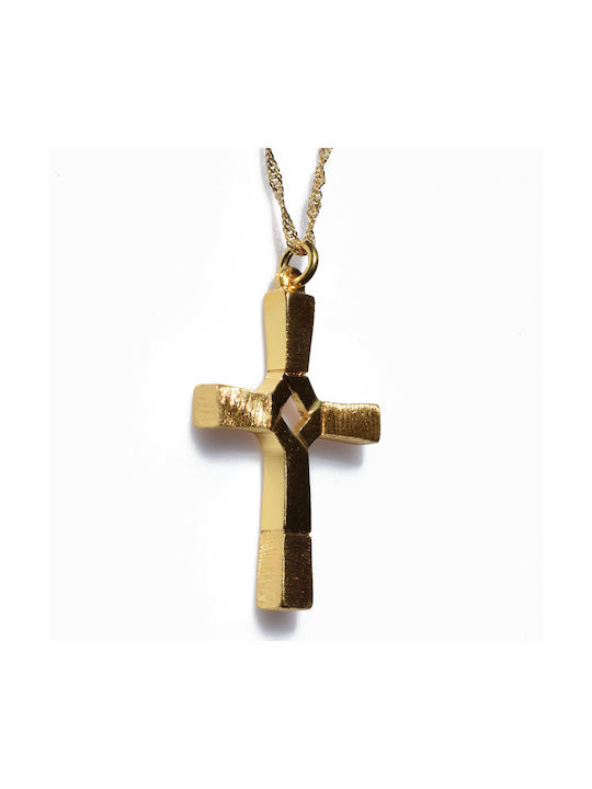 Bizoutaki Cross from Gold Plated Silver with Chain