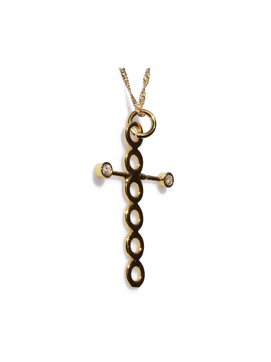 Bizoutaki Cross from Gold Plated Silver with Chain