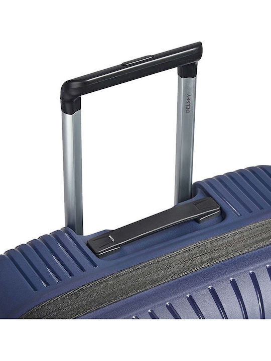 Delsey Ordener Medium Hard Blue Suitcase Travel With 4 Wheels Height 66cm