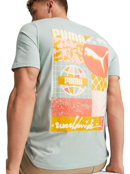 PUMA Worldwide Grafik Kurzarm T-Shirt Grün PUMA Worldwide Grafik Kurzarm T-Shirt Grün